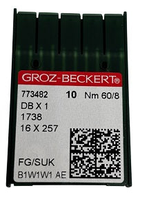 GB1425FB/60  Groz -Beckert Ball Point Needle 1738, SY2270, 16X231, 16X257, DBX1, DBX257-SUK/FG-size # 60/8 NEEDLE  | ---(priced p/needle , order in multiples 10 only)