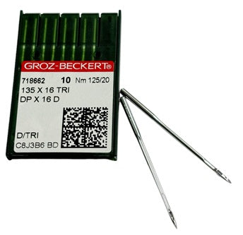 |  718662  |  GB3720MF/125 Groz -Beckert Leather Needle 3355-95, 135X16 TRI.DPX16-size # 125/20 NEEDLE  | ---(priced p/needle , order in multiples 10 only)