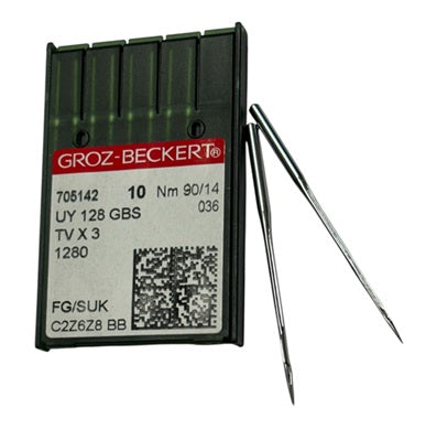 |  705142  |  GB3800FB/90   |  Groz-Beckert Ball Point Needle UY128GBS, 1280SUK, UY128GS SUK, -SUK/FG-size # 90/14 NEEDLE  | ---(priced p/needle , order in multiples 10 only)