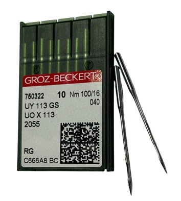 |  750322  |  GB2665/100   |  Groz-Beckert Needle UY113GS, UOX113, SY7090-size # 100/16 NEEDLE  | ---(priced p/needle , order in multiples 10 only)