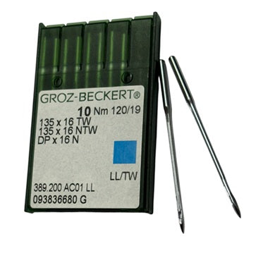 |  n.l.a. GB  |  GB3720AS/120 Groz -Beckert Leather Needle 3355-82, 135X16 NTW/LL-size # 120/19 n/a GB ? NEEDLE  | ---(priced p/needle , order in multiples 10 only)