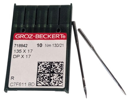 GB3720/130   |  (priced p/ndl , multiples 10 only)  Groz -Beckert Needle 135X17, DPX17, SY3355-size # 130/21 NEEDLE  |