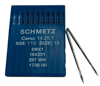 SCH1425/110 (priced p/ndl , multiples 10 only)  Schmetz Needle 1738, SY2270, 16X231, 16X257, DBX1, DBX257-size # 110/18 NEEDLE  |