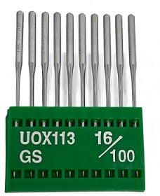 TNC2665/100.  |  Triumph Brand Needle UY113GS, UOX113, SY7090-size # 100/16 ---(priced p/needle , order in multiples 10 only)