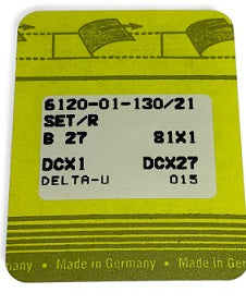 SNF0336/130  |  Singer Brand Needle B27, 81X1, DCX27, DCX1, SY6120, MY1023-size # 130/21 ---(priced p/needle , order in multiples 10 only)