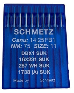SCH1425FB/75  |  Schmetz Ballpoint Needle 1738, SY2270, 16X231, 16X257, DBX1, DBX257-SUK/FG-size # 75/11 ---(priced p/needle , order in multiples 10 only)