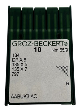 GB2005/65 Groz -Beckert Needle 134, 797, 135X5, 135X7, 135X25, DPX5-size # 65/9 NEEDLE  | ---(priced p/needle , order in multiples 10 only)