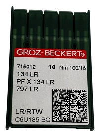 715012  |  GB2005AX/100 Groz -Beckert Leather Needle 135X8, 134, 797-NRTW/LR-size # 100/16 NEEDLE  | ---(priced p/needle , order in multiples 10 only)