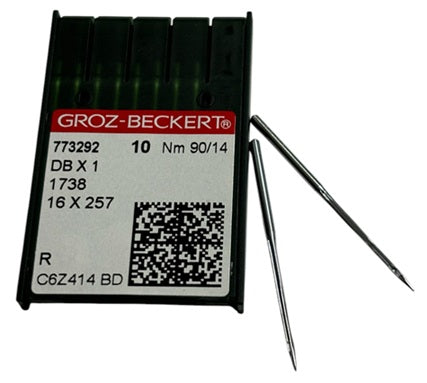 GB1425/90 (priced p/ndl , multiples 10 only  Groz -Beckert Needle 1738, SY2270, 16X231, 16X257, DBX1, DBX257-size # 90/14 NEEDLE  |