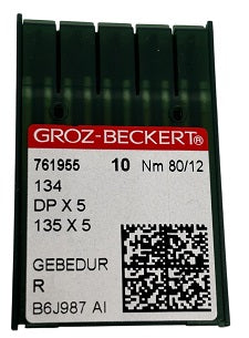 761955  |  GB2005/80GEBE Groz -Beckert GEBEDUR Needle 134, 797, 135X5, 135X7, 135X25, DPX5-size # 80/12 NEEDLE  | ---(priced p/needle , order in multiples 10 only)
