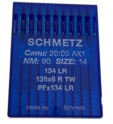 SCH2005AX/90  |  Schmetz Leather Needle 135X8, 134, 797-NRTW/LR-size # 90/14 ---(priced p/needle , order in multiples 10 only)