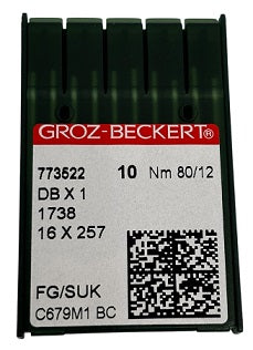 773522  | GB1425FB/80 Groz -Beckert Ball Point Needle 1738, SY2270, 16X231, 16X257, DBX1, DBX257-SUK/FG-size # 80/12 NEEDLE  | ---(priced p/needle , order in multiples 10 only)