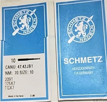 SCH4742JB/70 | (priced p/ndl , multiples 10 only)  Schmetz Needle 175x7, TQX7, 2091-size # 70/10