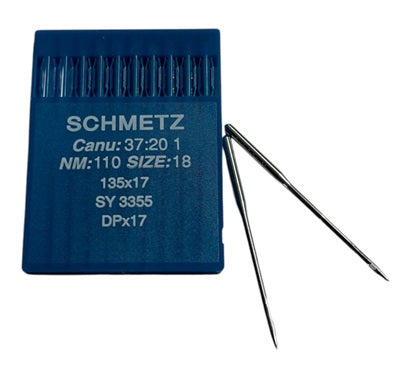 |  757374  |  SCH3720/110  |  Schmetz 135X17, DPX17, SY3355-size # 110/18 ---(priced p/needle , order in multiples 10 only)
