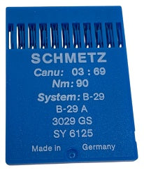 SCH0369/90  |  Schmetz Needle B29, B29A, 3029GS, SY6125size # 90/14 ---(priced p/needle , order in multiples 10 only)