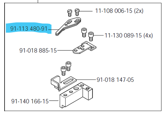 PF-91-113480-91  | Thread Nipper fixed knife, for Pfaff 1245-900