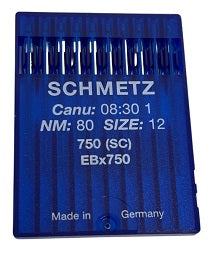 SCH0830/80  |  Schmetz Needle 750, EBX750, SY6482-size # 80/12 ---(priced p/needle , order in multiples 10 only)