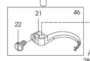 SIR-07400646  |  P6-22  | Top Cover Thread Hook for Siruba D007R - FOA machine