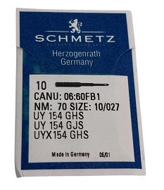 SCH0660FB/70  |  Schmetz Ballpoint Needle UY154GHS, SY1434-SUK/FG-size # 70/10 ---(priced p/needle , order in multiples 10 only)