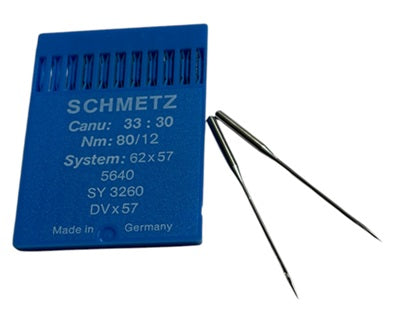 SCH3330/80  |  (priced p/ndl , multiples 10 only)  Schmetz  Brand Needle 62X57, DVX57, 5640, SY3260-size # 80/12