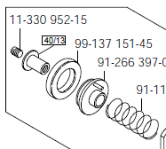 PF-99-137151-45/00  |  Bobbin Winder rubber for Pfaff 1245 & 418