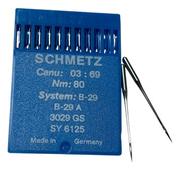 |    SCH0369/80  |  Schmetz Needle B29, B29A, 3029GS, SY6125-size # 80/12 ---(priced p/needle , order in multiples 10 only)