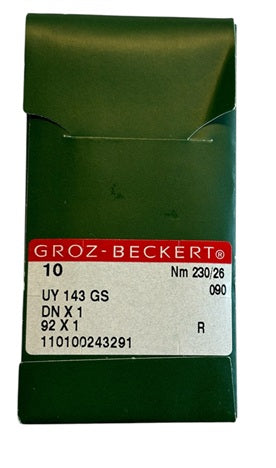 |  705922  |  GB4530/230   |  Groz-Beckert Needle UY143GS, SY4261, MY1013, 92X1, DNX1-size # 230/26 NEEDLE  | ---(priced p/needle , order in multiples 10 only)
