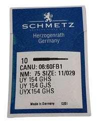 SCH0660FB/75  |  Schmetz Ballpoint Needle UY154GHS, SY1434-SUK/FG-size # 75/11 ---(priced p/needle , order in multiples 10 only)