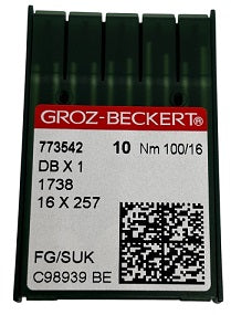773542  |  GB1425FB/100  Groz -Beckert Ball Point Needle 1738, SY2270, 16X231, 16X257, DBX1, DBX257-SUK/FG-size # 100/16 NEEDLE  | ---(priced p/needle , order in multiples 10 only)