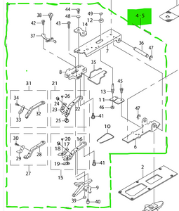 JK-141-45858  |  (repls. 401-46850 )  |  Button Clamp mechanism ( very small )
for Juki LK-1903BNS-301