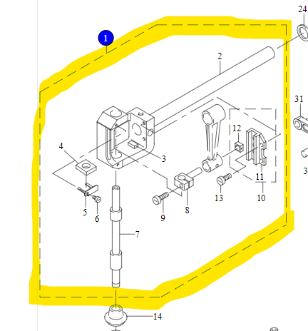 JK-311-14069   |  Needle bar yoke assembly for JUKI MH-1410