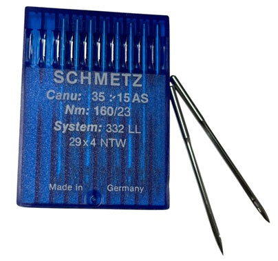 |    SCH3515AS/160  |  Schmetz Leather332LL, 29X4NTW, DIX4-NTW/LL-size # 160/23 ---(priced p/needle , order in multiples 10 only)