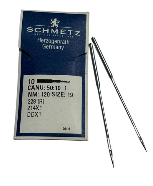 |  782254  |  SCH5010/120  |  Schmetz 214X1, 328, DDX1, SY4950-size # 120/19 ---(priced p/needle , order in multiples 10 only)