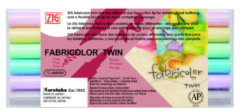 TC-4000/6VB | ZIG Fabricolor - 6 pack of Twin Fabric Markers -Pastel Colors