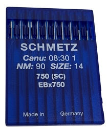 SCH0830/90  |  Schmetz Needle 750, EBX750, SY6482-size # 90/14 ---(priced p/needle , order in multiples 10 only)