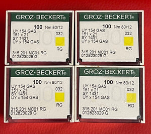 GB0660EB/80 x 400pcs  |  x 400pcs. *|* 400 Needles Groz Beckert Ballpoint Needle SY1433, UY154FGS, UY154GAS, UOX154-SES/FFG-size # 80/12  To suit Union Special 39500 series