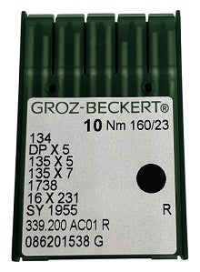 GB2005/160 Groz -Beckert Needle 134, 797, 135X5, 135X7, 135X25, DPX5-size # 160/23 NEEDLE  | ---(priced p/needle , order in multiples 10 only)