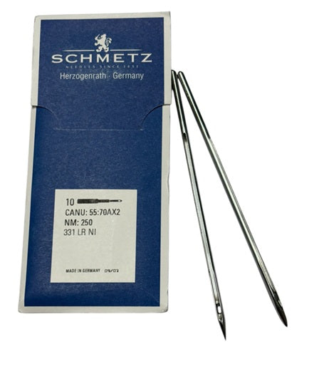 |    SCH5570AX/250  |  Schmetz Leather331LR-NRTW/LR-size # 250/27 Pearson Machine ---(priced p/needle , order in multiples 10 only)