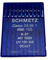 SCH0336/150  |  Schmetz Needle B27, 81X1, DCX27, DCX1, SY6120, MY1023-150/ ---(priced p/needle , order in multiples 10 only)