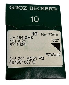 GB0660FB/70  Groz -Beckert Ball Point Needle UY154GHS, SY1434-SUK/FG-size # 70/10 NEEDLE  | ---(priced p/needle , order in multiples 10 only)