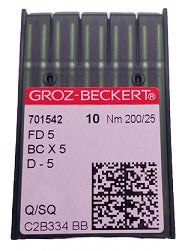 GB3518/200   |  (priced p/ndl , multiples 10 only ) Groz-Beckert Needle FD5, D5, BCX5, SY7320, 35:18-size # 200/25 NEEDLE  |