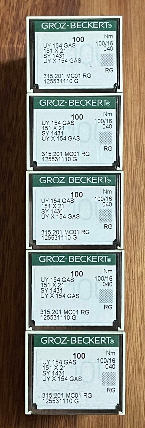 GB0660EB/100 x 500pcs  |  *|* 500 Needles Groz Beckert Ballpoint Needle SY1433, UY154FGS, UY154GAS, UOX154-SES/FFG-size # 100/16 To suit Union Special 39500 series