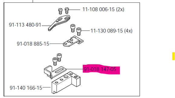 PF-91-018147-05  |  Stationary knife for Pfaff 1245-900