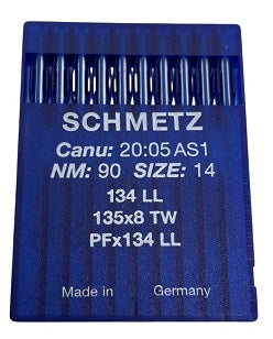 SCH2005AS/90  |  Schmetz Leather Needle 135X8, 134-NTW/LL-size # 90/14 ---(priced p/needle , order in multiples 10 only)
