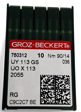 750312  |  GB2665/90  |  Groz-Beckert Needle UY113GS, UOX113, SY7090-size # 90/14 NEEDLE  | ---(priced p/needle , order in multiples 10 only)