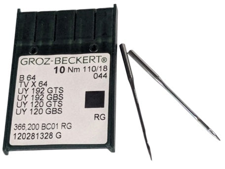 GB2630/110   |  (priced p/ndl , multiples 10 only ) Groz-Beckert Needle B 64, TVX64, UY 192 GTS, SY7045-size # 110/18 NEEDLE  |