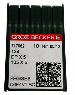 717662  |  GB2005EB/80 Groz -Beckert Ball Point Needle 134, 797, 135X5, 135X7, 135X25, DPX5-SES/FFG-size # 80/12 NEEDLE  | ---(priced p/needle , order in multiples 10 only)