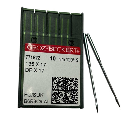 |  771822  |  GB3720FB/120 Groz -Beckert Ball Point Needle 135X17 SUK, DPX17 SUK/FG-size # 120/19 NEEDLE  | ---(priced p/needle , order in multiples 10 only)