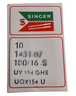 SNF0660FB/100  |  Singer Brand Needle UY154GHS, SY1434-SUK/FG-size # 100/16 ---(priced p/needle , order in multiples 10 only)