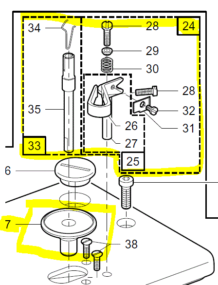 ADL467-B.WINDER  |  On board Bobbin winder for Adler 467. Consists of 0367 170033, 0367 170044 , 0367 170020.